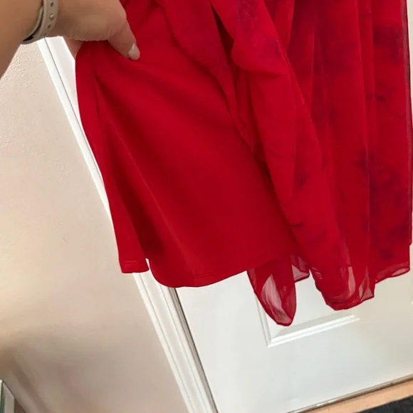 Calvin Klein Vibrant Red Long Sleeve Dress - Picture 4 of 7